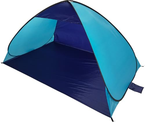 mucHome Pop-up Strandmuschel mit UV-Schutz - UPF 50+ Strandzelt mit Sonnenschutz - Ultraleicht und tragbar Wurfzelt für 2-3 Personen automatischer Aufbau, Farbe Blau für Camping Garten und Strand