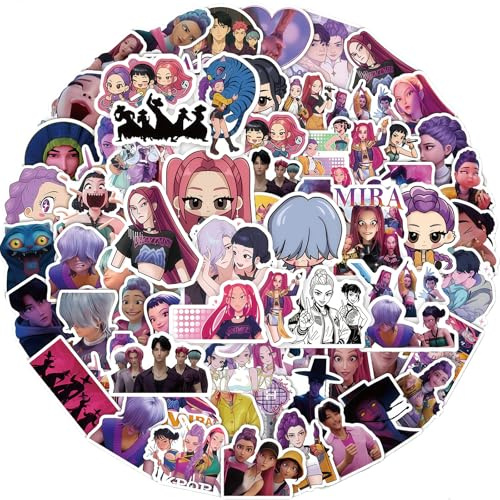 AWAVM 178pcs Sticker Set Anime Design, K-Pop Inspired Waterproof Stickers for Teens & Adults, Laptop, Phone, Helm, Skateboard, DIY