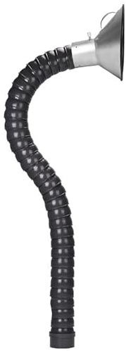 HDYZJQ Industrial Smoke Extraction Duct, Flexible Fume Extractor Hose Articulated with Hood for Welding, 360° Adjustable Arm for Shop Air Dust Removing System(Black,Id 200mm(7.9in)-L1.5m)
