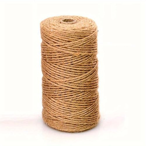 Spago da Giardino Spesso e Naturale in Juta, Rotoio di Corda di Juta Resistente 50 Metri,Spago di Juta Multiuso per Artigianato,Giardinaggio, Confezione Regali, Materiale da Imballo(Size:8MM)
