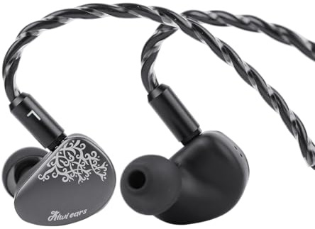 Linsoul Kiwi Ears Cadenza II In Ear Monitor con Driver in Titanio da 10 mm, Cuffie IEM con Cavo con KARS 2.0, Equilibrio Tonal Preciso, Piastra Frontale in Alluminio CNC (Grigio, 3,5 mm senza Mic)
