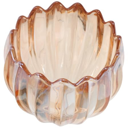 Garneck Abat-jour en Verre Tulipe Rétro Ambre 42 Mm, Abat-jour de Rechange pour Lampe de Table, Cache-ampoule Décoratif Vintage, Petit Abat-jour Léger Adapté aux Lampes de Chevet