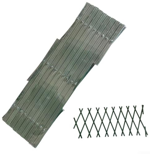 SMZhomeone Enrejado de jardín de plástico PVC expandible de 1,8 m x 30 cm, verde para apoyar vides de clemátides y rosas trepadoras, pared decorativa y paisajismo al aire libre (1 unidad)