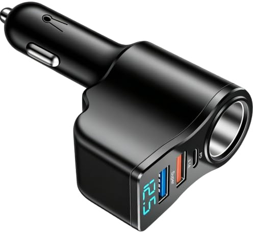 Cargador Coche 106W 12V/24V 4 en 1 Ladron Mechero Auto Carga Rápida PD3.0 | Adaptador Encendedor 2 USB-A 66W USB-C 30W 3.1A,Mini Automóviles Charger Adapter,para iPhone Samsung GPS Table Android