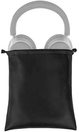 Geekria Headphones Pouch, Compatible with Sony WH-1000XM6, WH-1000XM4, Bose QC Ultra II, QC 45 and More, Universal Headset Pouch/Portable Travel Bag (Black PU)