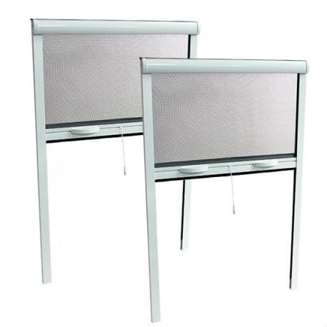 PACK ECO de 2 moustiquaires Enroulables ALU H220 cm x L160 cm Blanc