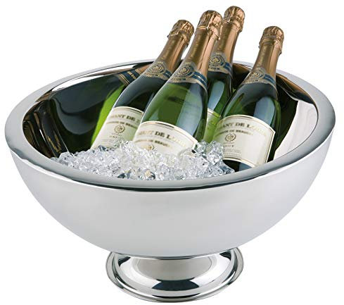 Buddy´s Bar - Champagnerkühler,Sektkühler aus Edelstahl, klassischer Stil,hochglanzpoliert, doppelwandig, 10,5 L Fassungsvermögen, spülmaschinengeeignet