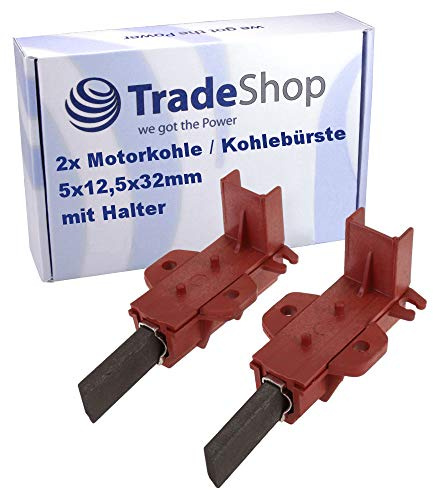 2x Schleifkohlen Kohlestifte Schleifbürsten Kohlebürsten Motorkohlen 5x12,5x32mm 6,3mm AMP mit Halter für Welling-Motoren für Waschmaschine