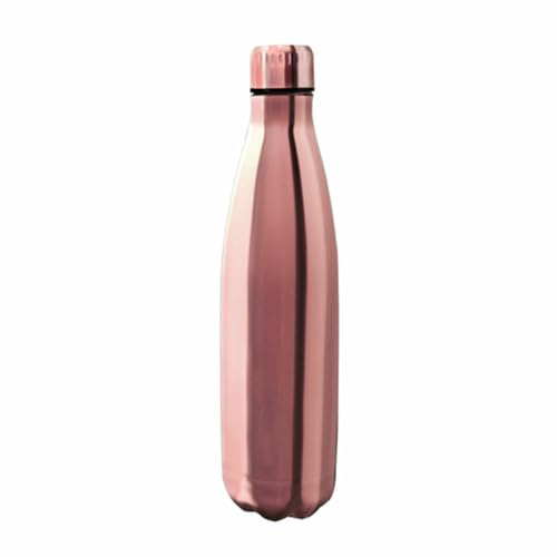 Nerthus FIH 595 botella térmica acero inoxidable 750 ml doble pared oro rosa ideal para deporte trabajo montaña y playa