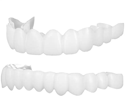 2 Paia Cosmetici Denti Faccette Dentali Comfort Fit Flex Faccette Temporanei Cosmetici Protesi Dentale Copertina Denti Imperfetti Per Snap on Instant & Fiducia Smile 2 Superiori E 2 Inferiori