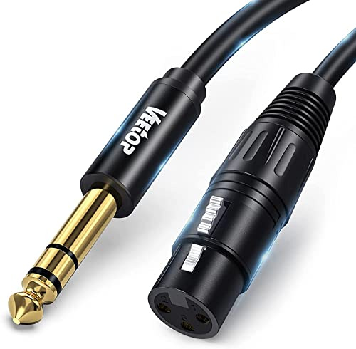 Veetop 1m XLR Female to 1/4 TRS Balanced Microphone Cable for Speakers, Stages, DJ, Studio Audio Consoles