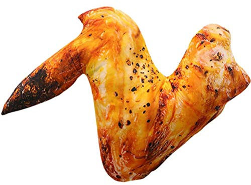 KIMISS 3D Chicken Leg Pillow Plush Toy, 20cm Simulation Food Chicken Leg Plush Toy Chicken Wing Drumstick Fried Pillow Cushion Soft Throw Pillow Home Decor Birthday Gift (2)