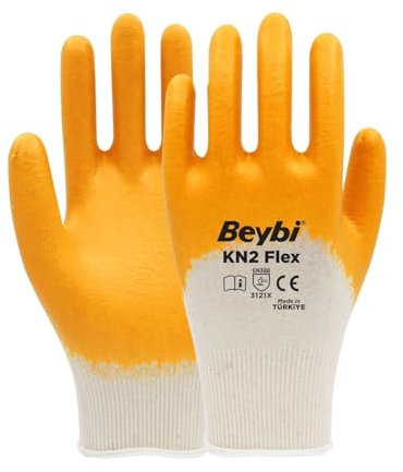 Beybi KN2 Flex Nitrilbeschichtete Arbeitshandschuhe aus Baumwolle (5 Paar)
