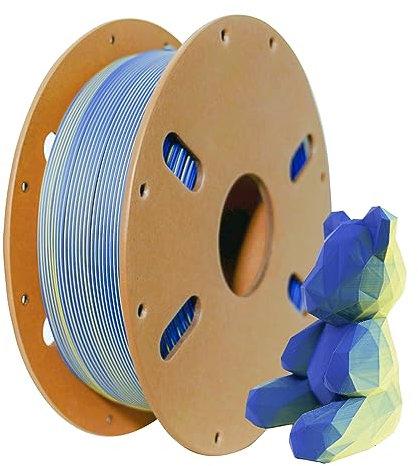 Matte pla filament dual color 1.75mm,ENISINA Matte Filament für den 3D-Druck, Maßgenauigkeit +/-0,03 mm,1kg / 2.20lb (Blau & Gelb)