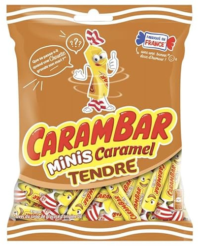 CARAMBAR - Carambar Mini Caramel Tendre - Sachet de 200g pour des moments de gourmandise intenses - Bonbons fondants et savoureux. - Lot De 4 - Vendu Par Lot