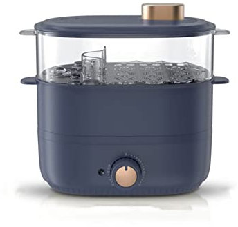 Electric Egg Cooker Egg Boiler, Blue Household Small Electric Steamer Large Capacity Timing Double Layer Electric Egg Boiler