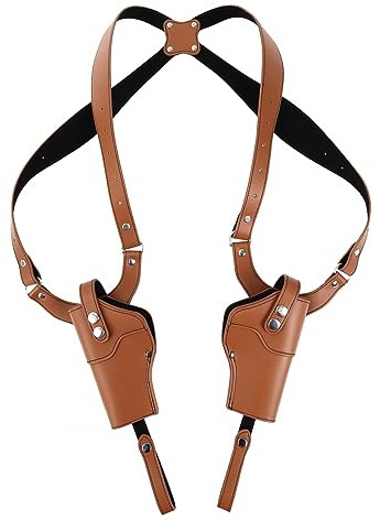 Schulterholster, Vertikales PU-Leder Doppel Pistolenholster, Verdeckte Pistole Waffenholster mit Verstellbare Schlinge für 1911 92 96, Gl 48 45,43,19, QSZ92