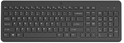 HP Teclado inalámbrico 220, conectividad de 2.4 GHz con cifrado de Datos, Teclas de chiclet de Perfil bajo, Win/Mac, portátil, Compatible con PC, Teclas de Acceso Directo y Teclado numérico, números