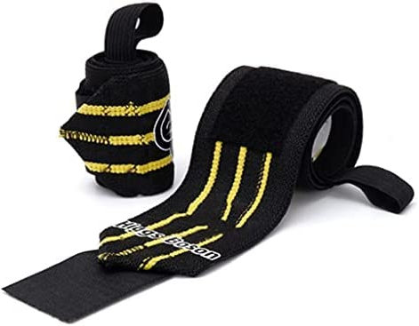 Fitness-Armband für Männer und Frauen, Harte Bandagen, Kompressions-Handgelenk, Powerlift, Bankdrücken, Handgelenkstützen, Daumenschlaufen, verbreitert und hochelastisch, schwarz, 51 cm