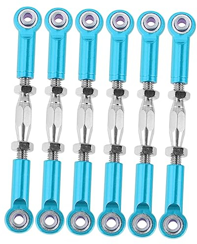 Gogogmee 6pcs Aluminum Turnbuckle Rod Linkage Steering Rods Compatible for Rc Epxhsp Racing Hpi Truck Buggy Upgrade Parts for Rc Car Offroad