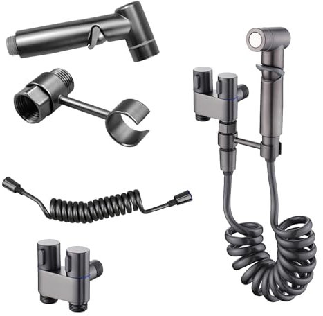 WakiHong Handheld Bidet Sprayer Kit Bidet Sprayer for Toilet 3-Way-Valve Portable Shower Bidet Sprayer Kit Portable Bidet Sprayer Kit with 2 Way Faucet Diverter and 2 m Hose for Toilet,Bidet Shower