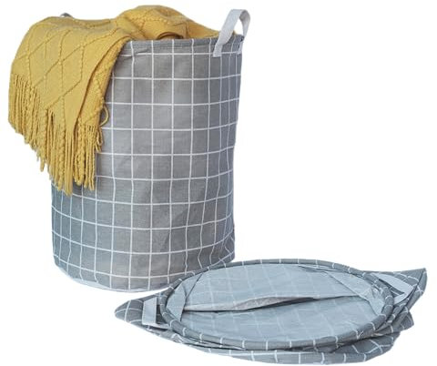 Cesta de ropa sucia o almacenamiento plegable 40X33 cm, gris Organización y Estilo para Tu Hogar Cesta de Ropa Plegable - Organizador de Ropa Multifuncional, Ahorra Espacio y Fácil de Transportar