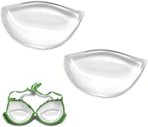 Silicone Bra Pads Inserts, Chicken Fillet Bra Inserts Bra Fillers Push Up Gel Bra Inserts Chicken Breast Fillets Breast Enhancers Booster Pads Fit Most Cup Sizes for Bikini Swimsuit Daily (Clear)