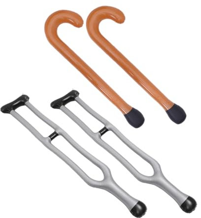 Gogogmee 4stücke Teiliges Aufblasbarer Gehstock Aus Pvc Realistische Krücke Für Cosplay Partys Und Theateraufführungen Lustiges Requisit Einfach Aufzublasen Und Langlebig Für