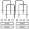 4 Pezzi Bulloni a U 60 x 120mm Quadrato M8 in Acciaio Inox, Bullone Quadrato con Piastra del Telaio e Rondelle, U Bolt Acciaio Inox, per Applicazioni Automobilistiche, Domestiche, Industriali