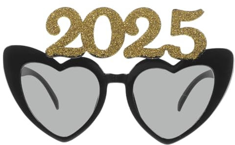 Luxshiny 1paar Neuer Titel Herzförmige Neujahrsbrille Aus Wiederverwendbare Partybrille Für Feiern Graduierte Ereignisse Und Fotorequisiten Geeignet Für Männer Und Frauen