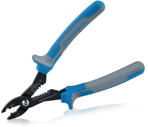 SPEEDWOX 4-in-1 Multi Purpose Electricians Pliers Wire Stripper, Wire Cutter, Wire Crimping Tool 7 Compact Wire Stripper for 12-20 AWG Insulated & Non-Insulated Clamping, Stripping, Cutting, Crimping