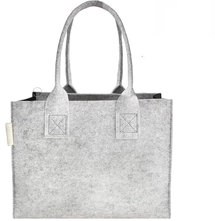SILUK Filztasche Arbeitstasche Damentasche Einkaufstasche Tasche Filz Shopper (Hellgrau)