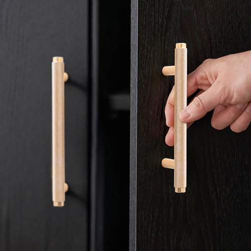 Schrankgriffe Gold Lange, 2 Stück Schrankgriffe Aluminiumlegierung Griffen | Eloxierte, Küchengriffe 160mm Lochabstand Schrank Schubladengriffe Küchenschränke Türgriffe Küche Griffe Golden 160mm/6.3in