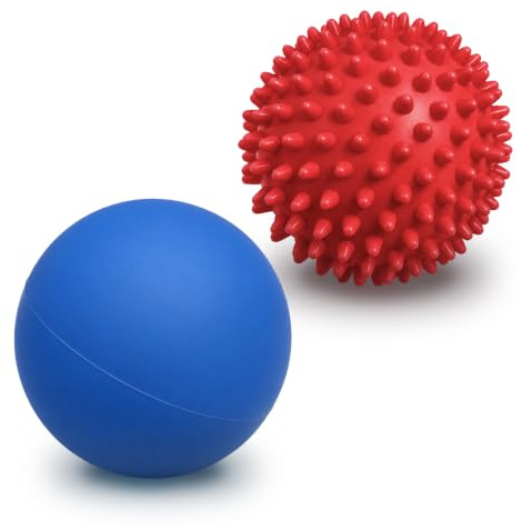 Physical Massage Therapy Ball Set, Lacrosse & Spiky Ball Set for Stress Relief, Muscle Therapy, Myofascial Release, Portable Pain Relief Tool for Gym Office Home Use