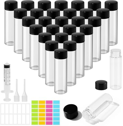 MirraSwit Bruna tomma glasflaskor, flaskor för eteriska oljor (5 ml)