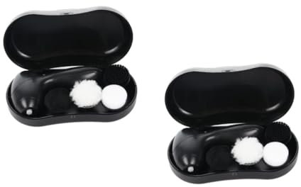 WOFASHPURET 2 Sätze Handschuhputzmaschine elektrische schuhbürste Lackleder Pflege Schuhreinigung Schuhe Pflege Shoe Polish poliermaschine Schuhe glänzen Bürste Schuhputzbürste Abs Black