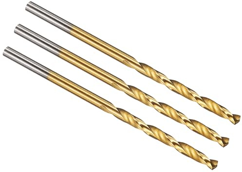 PATIKIL 2,3mm Punta da Trapano, M42 Acciaio ad Alta Velocità al 8% di Cobalto con Gambo Dritto 135° Rivestito in Nitruro di Titanio (TiN) per Acciaio Inossidabile in Metallo Duro - 3 Pezzi