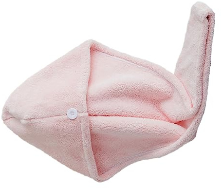 Mikinona Trockenhaube aus Korallenvelours Schnell Trocknend und Leicht für Zuhause und Reisen Saugfähiges Kopfhandtuch in Zartem Rosa für Effektives Haaretrocknen