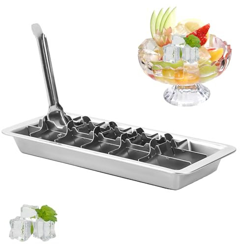 Ice Trays for Freezer | Vintage Ice Maker | 18 Slot Stainless Steel Tray Easy Release Detachable Retro Design for Levers Remove Cubes