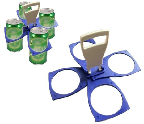 Hongoen 1 portavasos plegable para café, plegable para 3 – 4 vasos, plegable, soporte giratorio para vasos, vacaciones, festivales, reutilizable en formato de bolsillo