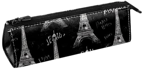 VAPOKF Eiffer Sac à crayons avec motif sans couture Motif Tour Eiffel Pochette à crayons Sac à cosmétiques Sac compact à fermeture éclair