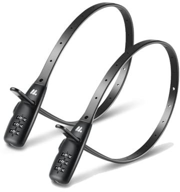 Zip Tie Lock,Adjustable Cable Lock with Stainless Steel Core,Multi-Purpose Cable Lock for Bike Rack Lock,French Door, Stroller & Cabinet,Drawers, Gates (2, Black)