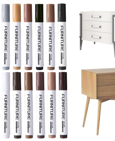 Ylnailky Möbelmarker | 12 Farben Zur Abdeckung Und Entfernung Von Kratzern Und Flecken Stift | Holzmöbel Reparatur Set,Für Schrammen Beschädigungen Flecken Abnutzung Risse Lackabplatzungen