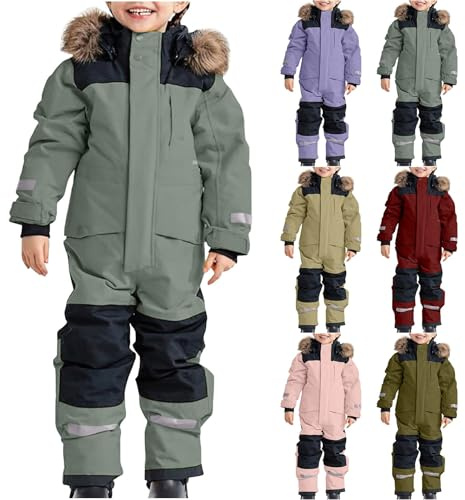 Combinaison de Ski Enfants Garçons Fille Hiver Veste et Pantalon de Ski Vêtements Résistant à Neige pour Garçons Filles Coupe-Vent Imperméable Veste en Duvet Hiver Chaud Tenue Plein Air