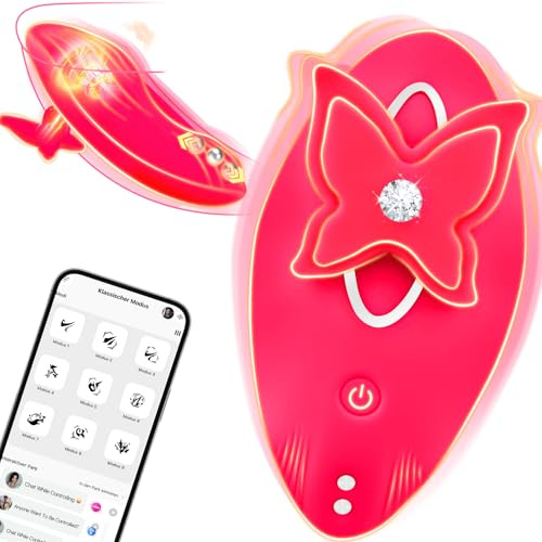 Butterfly Vibrator Klitoris Stimulator für Sie Tragbarer Höschen Vibrator | Magnet Auflegevibrator Sex Spielzeug für die Frau Extrem Vibratorensets für Frauen mit APP 9 Vibrationsmodi & 3 Peristaltik
