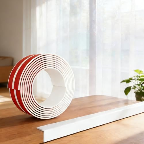 Self Adhesive Wall Corner Guard Edge Protector, Inside & Outside Corner Trim, Peel and Stick Wall Molding Trim, Flexible Corner Angle Trim for Windows, Tables, Ceiling, Worktop (White, 40mmx3m)