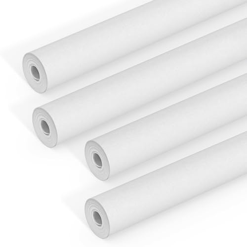 Winsome Lining Paper for Walls 2000 Grade Thick - 10m x 53cm Backing Paper Wallpaper for New & Damaged Ceiling & Walls for Paint - Heavy Duty Paintable Plain White Lining Paper (Pack of 4)
