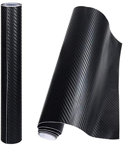 Geagodelia 6D Film Autocollant Adhésif Vinyle en Fibre de Carbone Film Protection Auto pour Voiture Ordinateur Moto (Noir 3D, 30 * 127 cm)