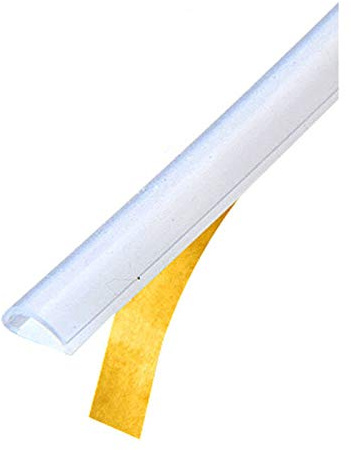 Gordon Glass® Shower Door Translucent Silicone Bulb Seal with Pre-Applied Tape for 3/16 Gap - 95 in Long