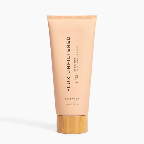 + Lux Unfiltered N°32 Gradual Self Tanner, Hydrating Self Tanning Lotion with Shea Butter & Squalane - Non-Sticky, No Transfer, Natural-Looking Tan - Vegan & Cruelty-Free Sunless Tanner - Rosewood